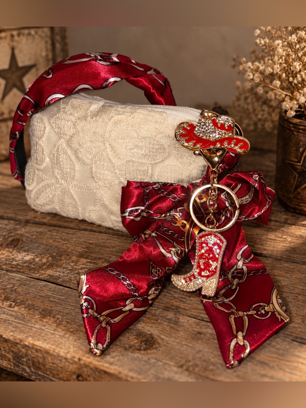 SHOTGUNS & LACE | Romantic Outlaw Bundle | Vintage Lace Pouch + Western Charms